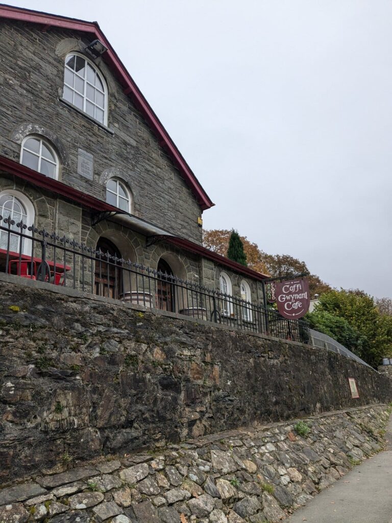 Caffi Gwynant, a converted chapel turned café at the foot of the Watkin Path in Nant Gwynant, Snowdonia