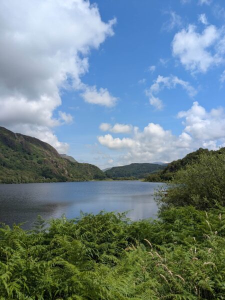 Llyn Dinas on a sunny day