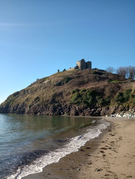 Views of Criccieth castle from the beach