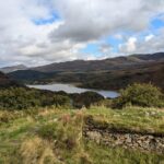 View from Dinas Emrys fort overlooking Llyn Dinas in Snowdonia