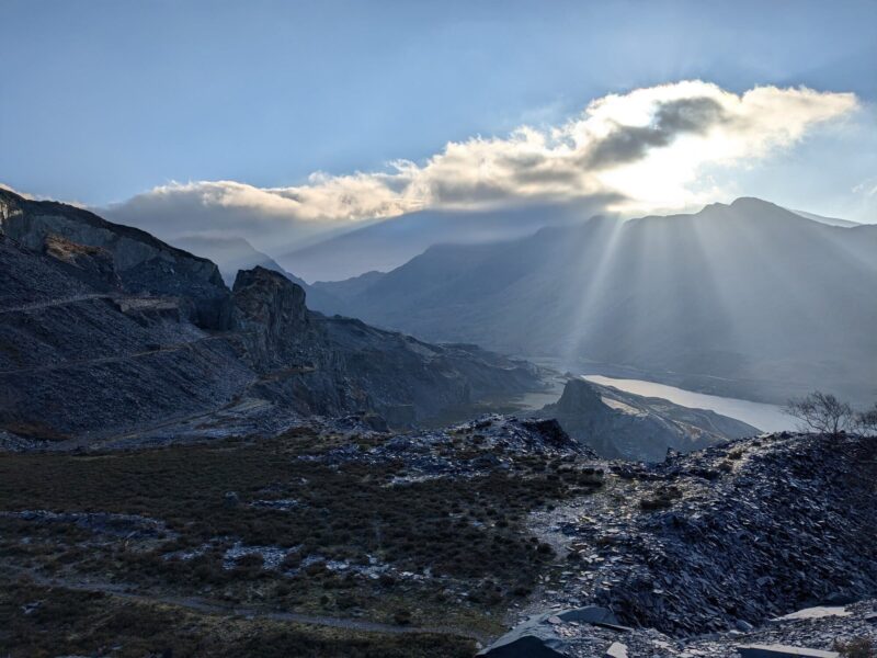 UNESCO Dinorwic quarry views with Llyn Padarn below