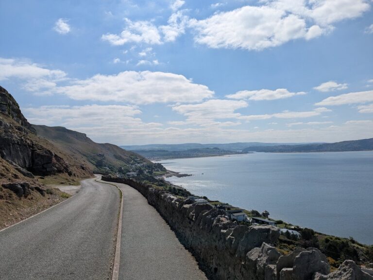 Sea views from the coastal road on the Great Orme headland near Llandudno, North Wales