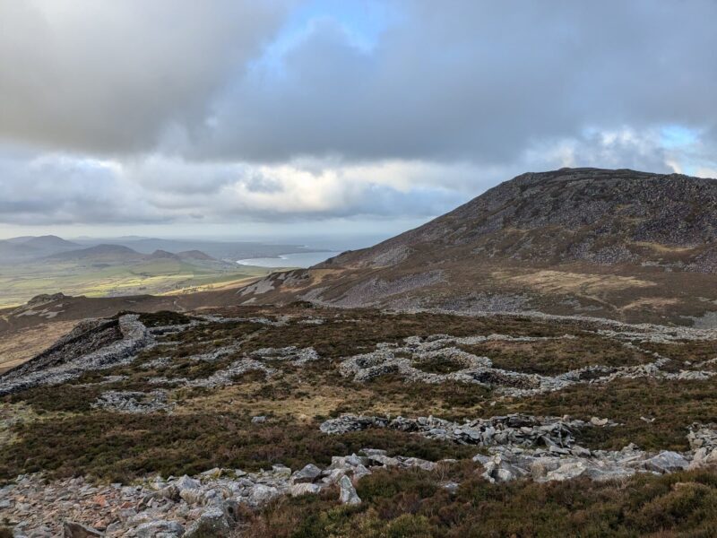 Ruined Iron Age roundhouses at Tre Ceiri, Llithfaen