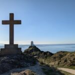 Llanddwyn Island lighthouse and cross
